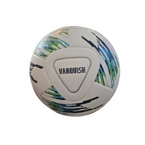 Wilson NCAA Vanquish Match Soccer Ball in white, blue, and green. NWT Size 5